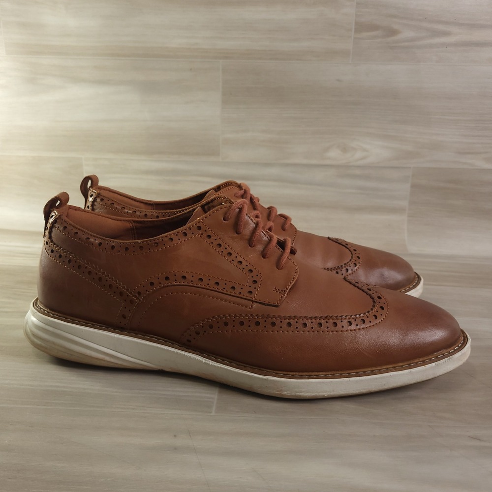 Cole Haan GrandEvolution Wingtip Oxford Mens 12M Brown Leather Dress Sneaker
